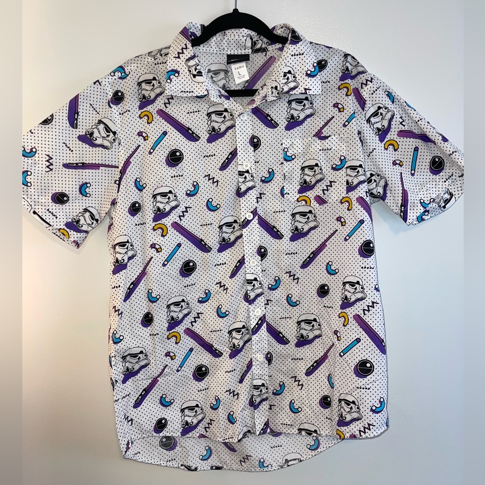 Star Wars Stormtrooper Retro Button Down Men’s Size L